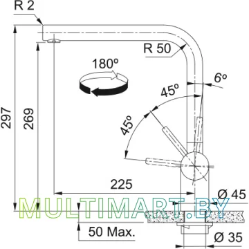 Смеситель Franke Atlas Neo 115.0681.241 (золото) картинка 4